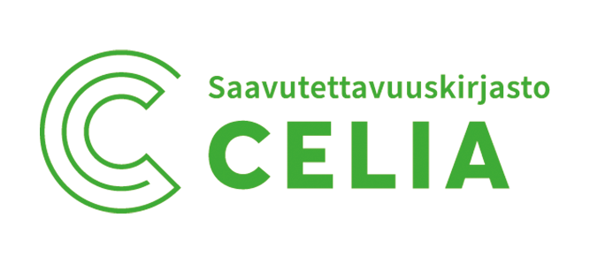 Celia-kirjaston logo tekstillä.